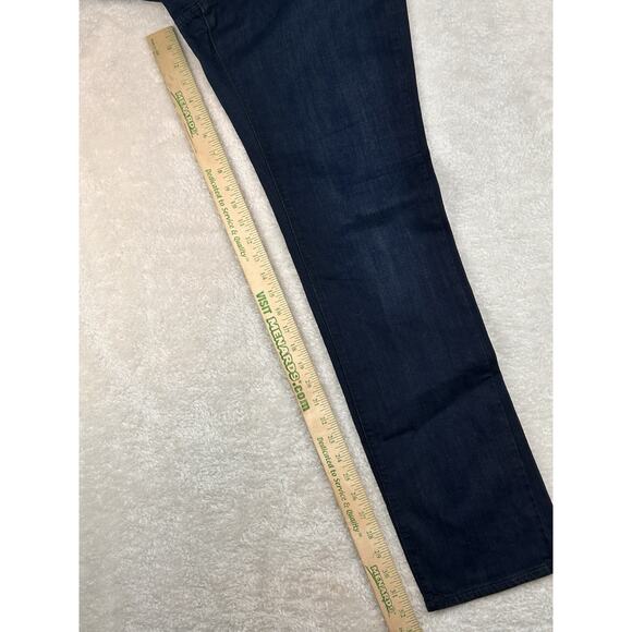 Spanx Denim Jeans Womens Slim-X Straight Sz 31x32 Dark Wash Stretch Mid-Rise - Picture 5 of 8